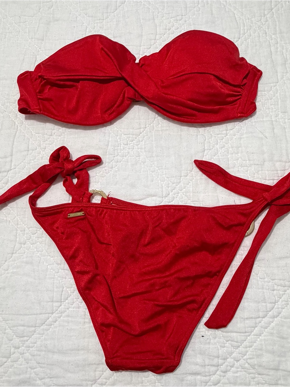 Victoria’s Secret Red Strapless Bikini Set XS